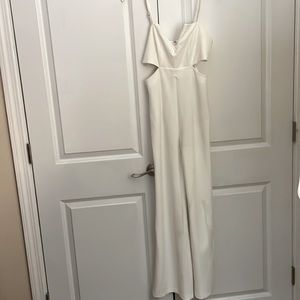 Forever 21 white jumpsuit with cut out sides